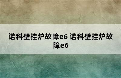 诺科壁挂炉故障e6 诺科壁挂炉故障e6